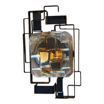 Brutalist wall sconce Murano glass