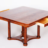 Restored biedermeier dining table, yew-tree, austria, 1830s