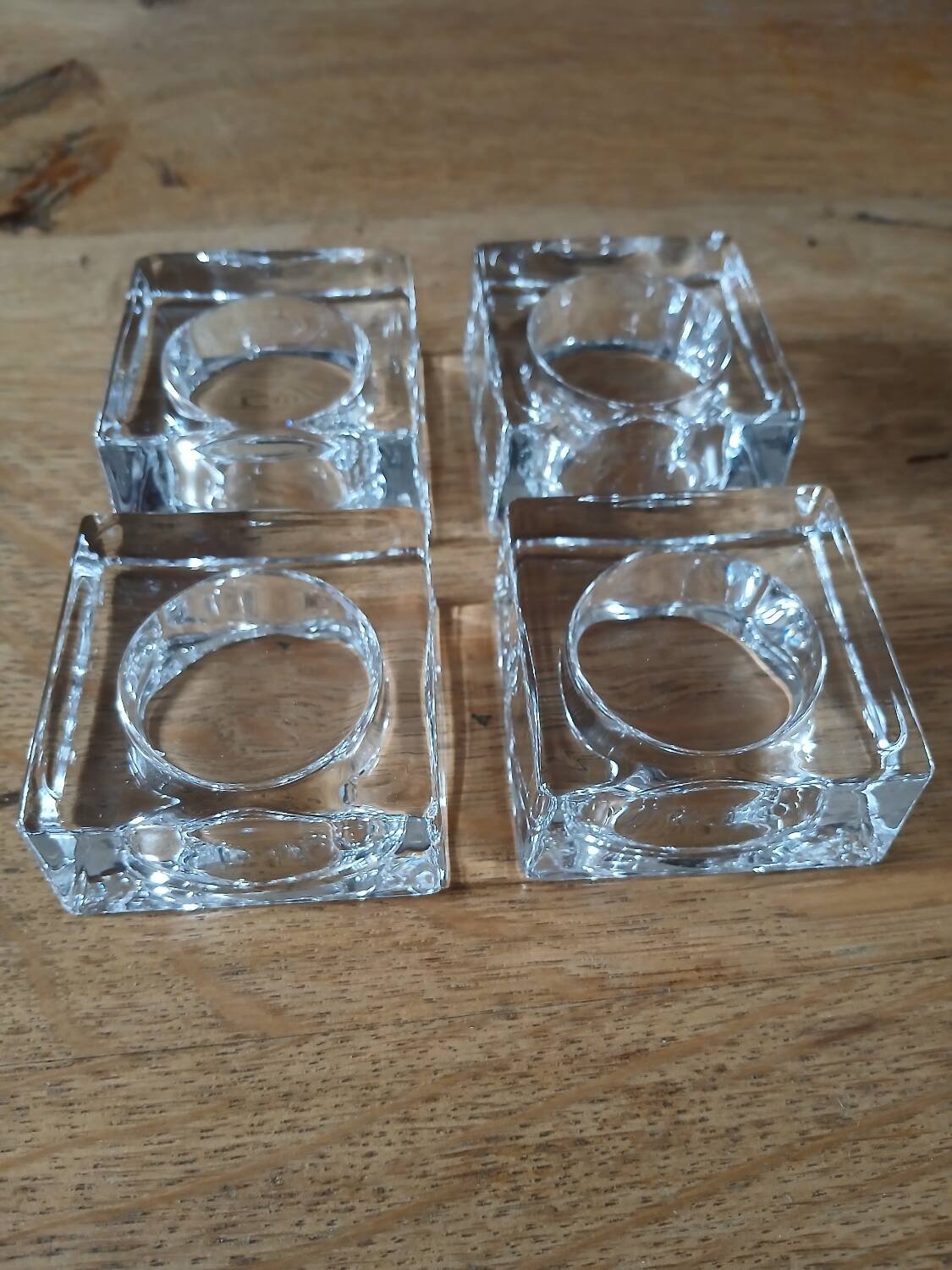 4 glass candle holders/tealight holders