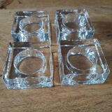 4 glass candle holders/tealight holders