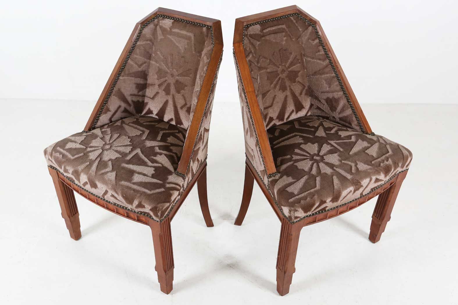 Art Deco set of chairs by Gaston and Fernand Saddier Circa.1925