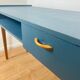 Vintage modernist desk in petrol blue, 1950s/60s.