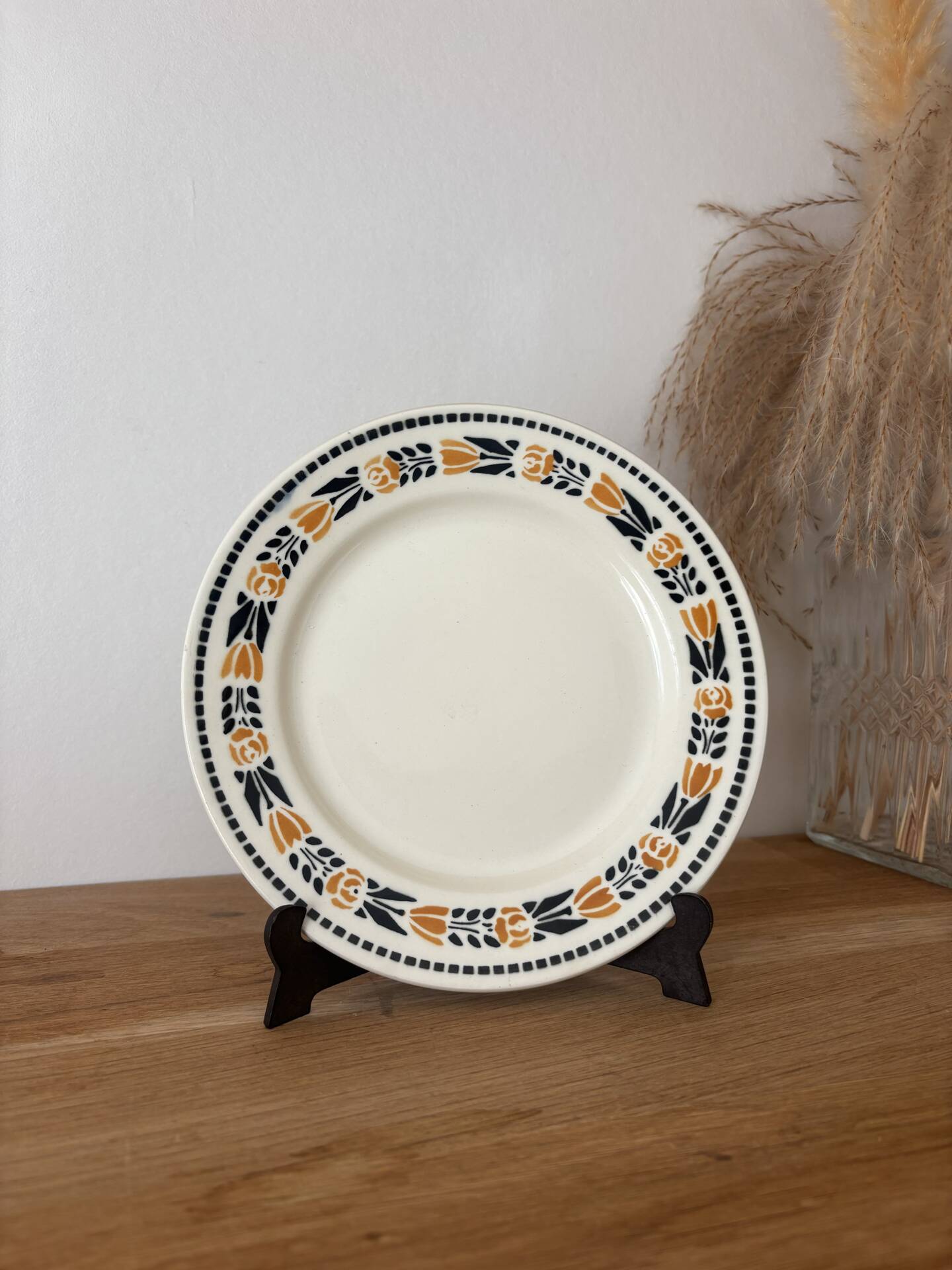 Old pottery pastry plate Badonviller Denise