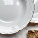 7 French Winterling BAVARIA white and gold porcelain soup plates