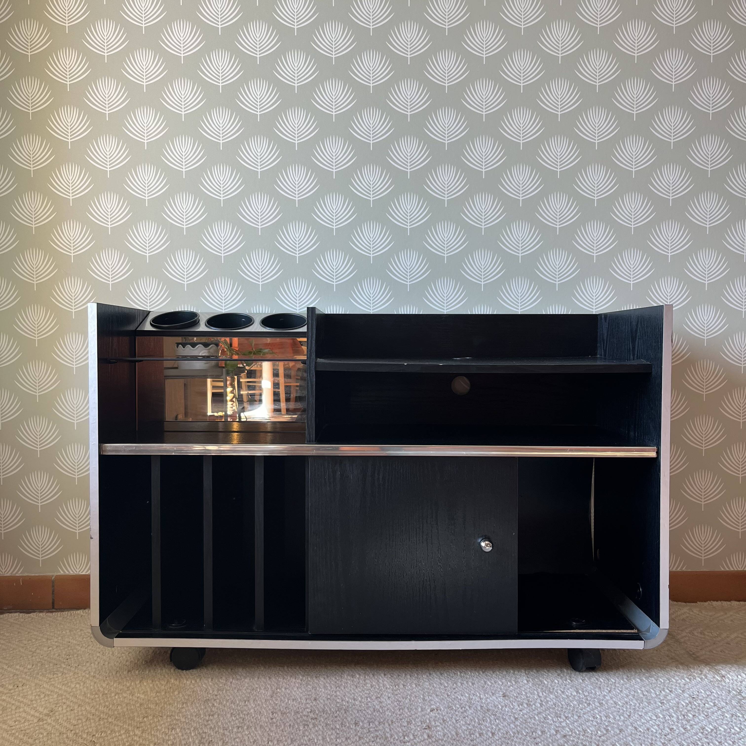 Meuble rangements vinyle et bar vintage