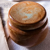 Enamelled pottery box