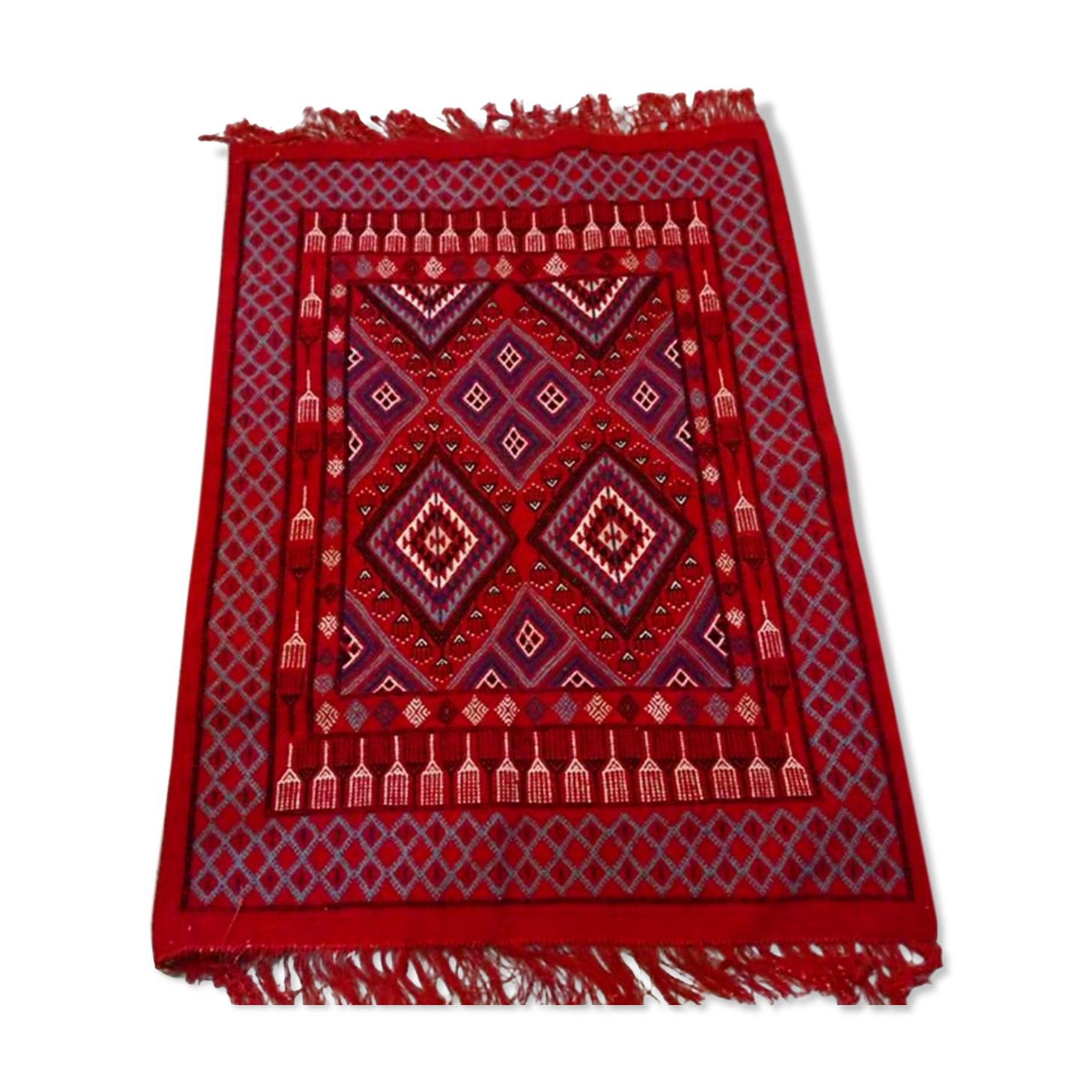 Red Berber kilim rug 140x185cm