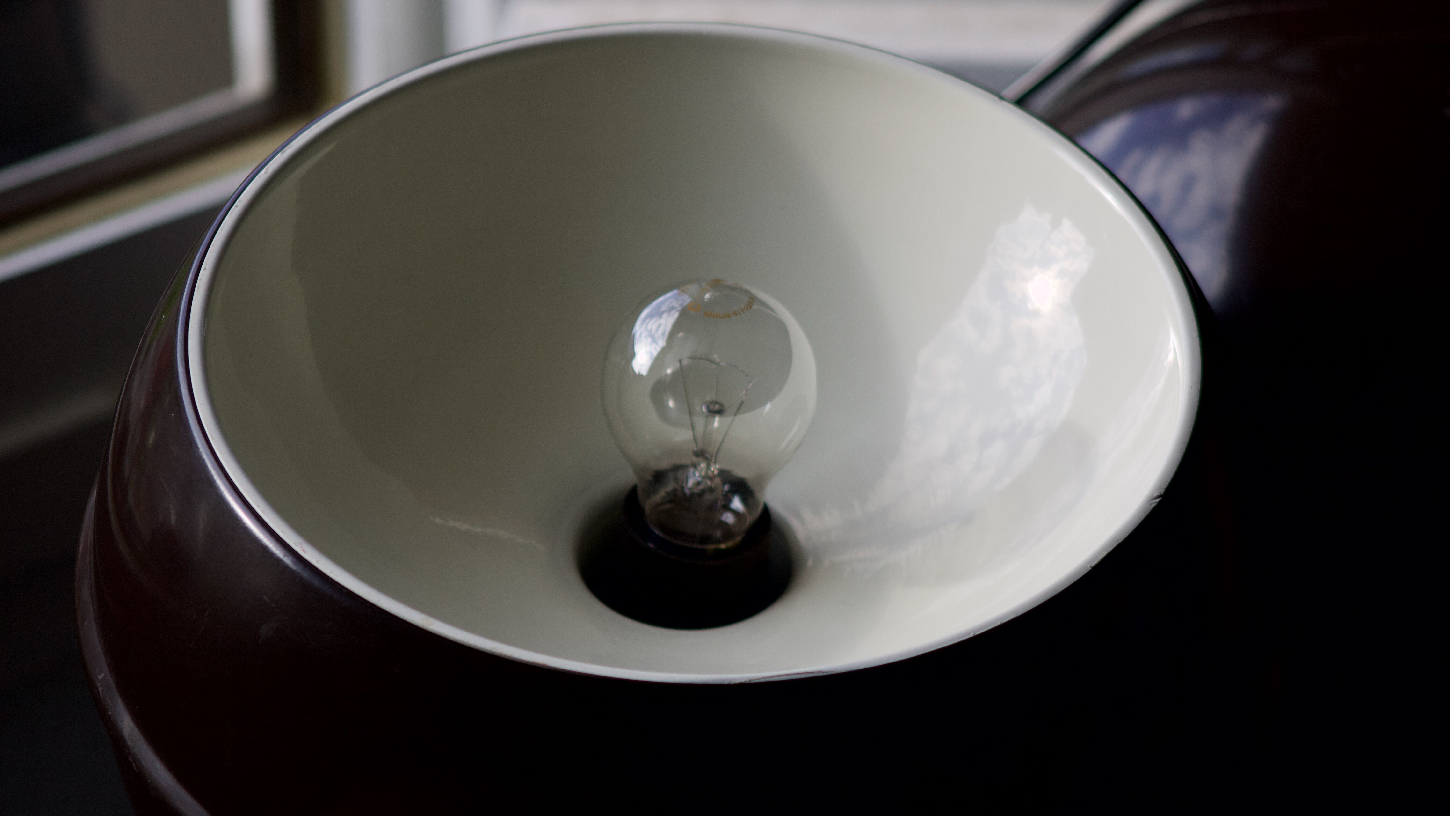 Art Deco Vintage brown and white enamelled suspension duo