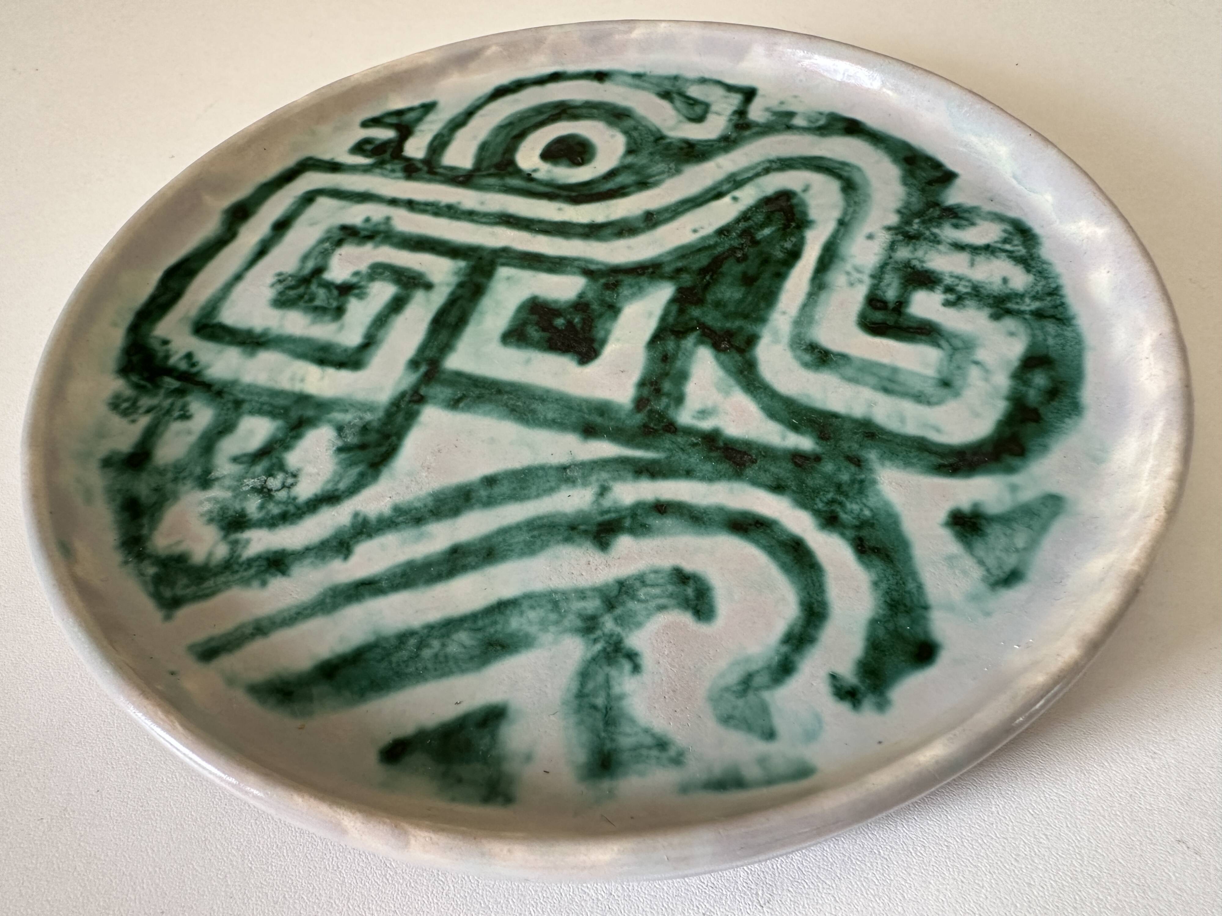 Vintage ceramic plate, 60s design