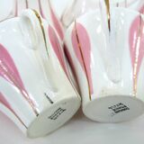 10 white ceramic coffee cups - Digoin 9604 France - vintage 50s