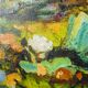 Huile sur toile Nymphéas par H. Hess, années 1980