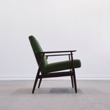 1960 Henryk Lis Mid Century Armchair in Green Velvet