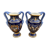 Vase in Gien earthen earthen of amphora shape