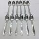 12 art deco mocha spoons made of silver metal