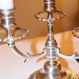 Pair of triangular 3-light candlesticks