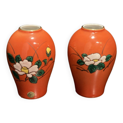 Paire de vases miniatures en porcelaine IMARI made in Japan