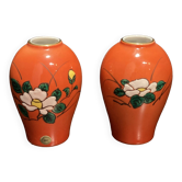 Paire de vases miniatures en porcelaine IMARI made in Japan