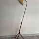 Diabolo floor lamp from the 1950s - brass & rattan - Lunel style - vintage design