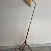 Diabolo floor lamp from the 1950s - brass & rattan - Lunel style - vintage design