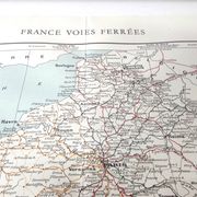 Old map of France in 1950, 43x43cm.