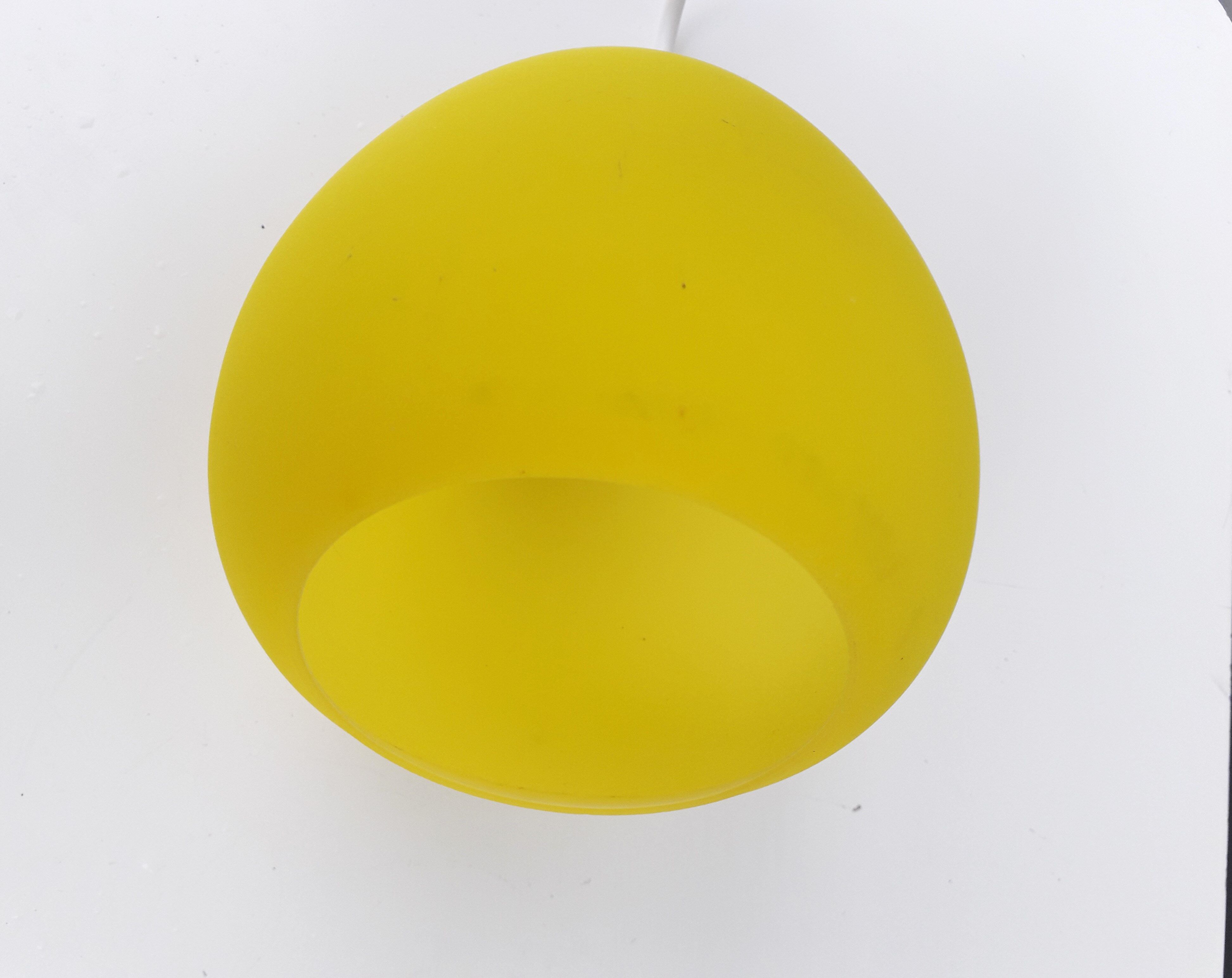 Vintage pendant lamp acid yellow 1970