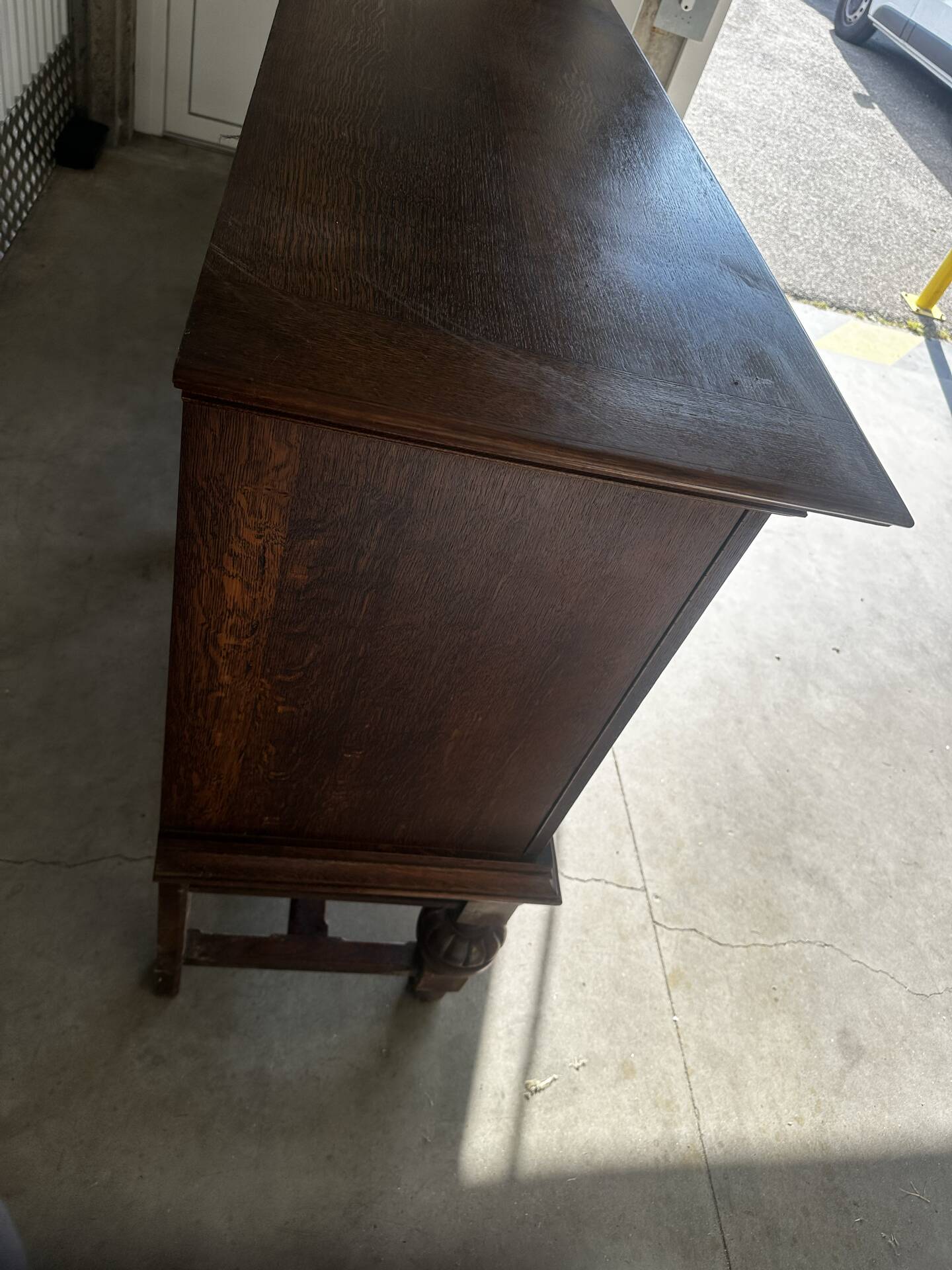 Large carved oak buffet in neo-Renaissance style, mid-20th century.