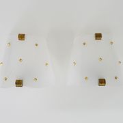 Pair of vintage wall lamps in Plexiglas and Rockabilly brass. Year 50