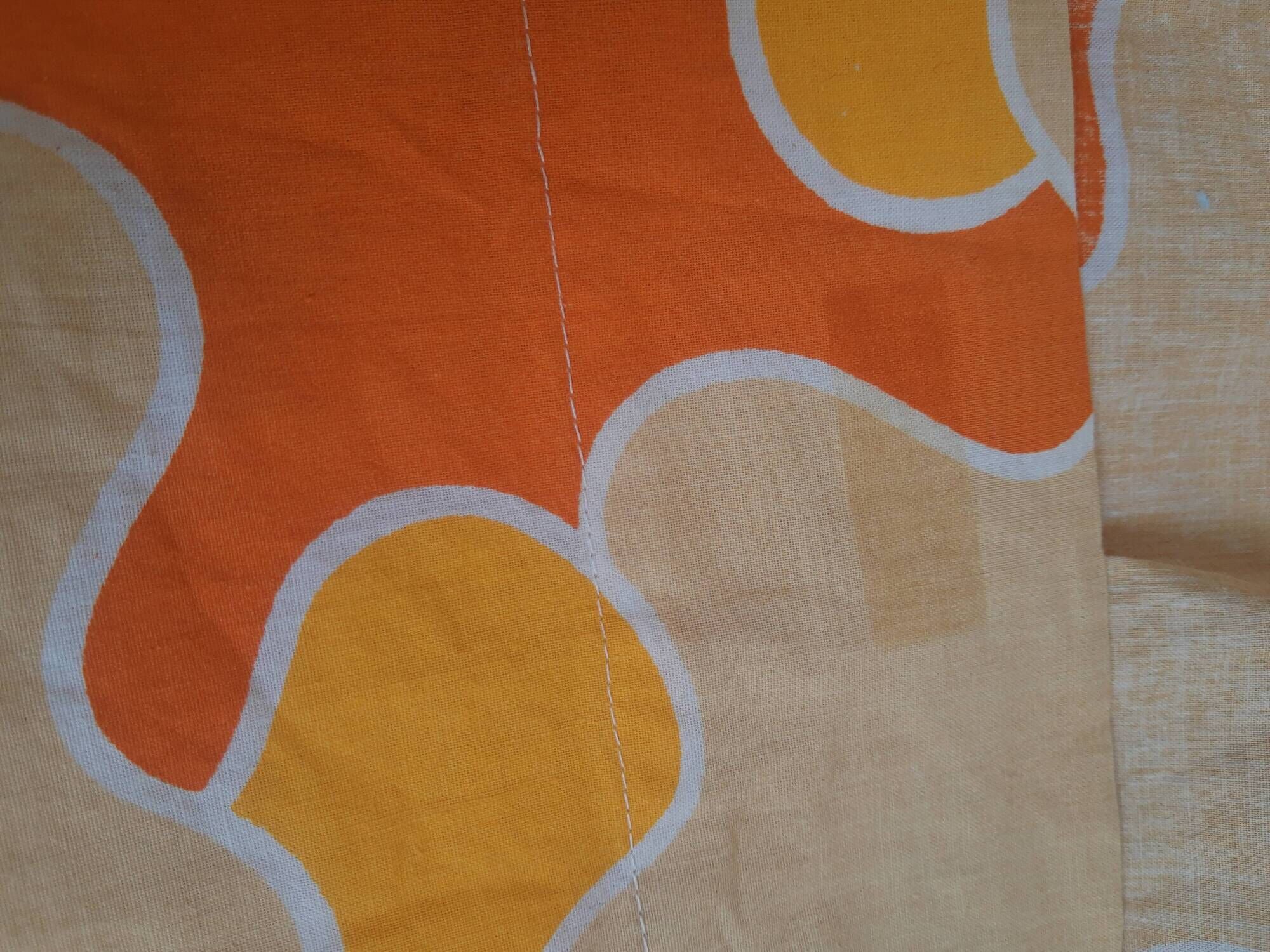 Sheet 2 people puzzle orange seventies 70s vintage