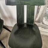 Set of 10 wooden bistro chairs
