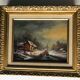 Oil on panel, animated winter landscape