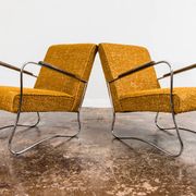 Bauhaus style armchairs, 1950s, Poland, set of 2