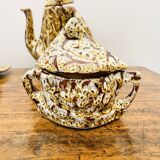Rare Vallauris ceramic coffee service Sculptural design and u enamel