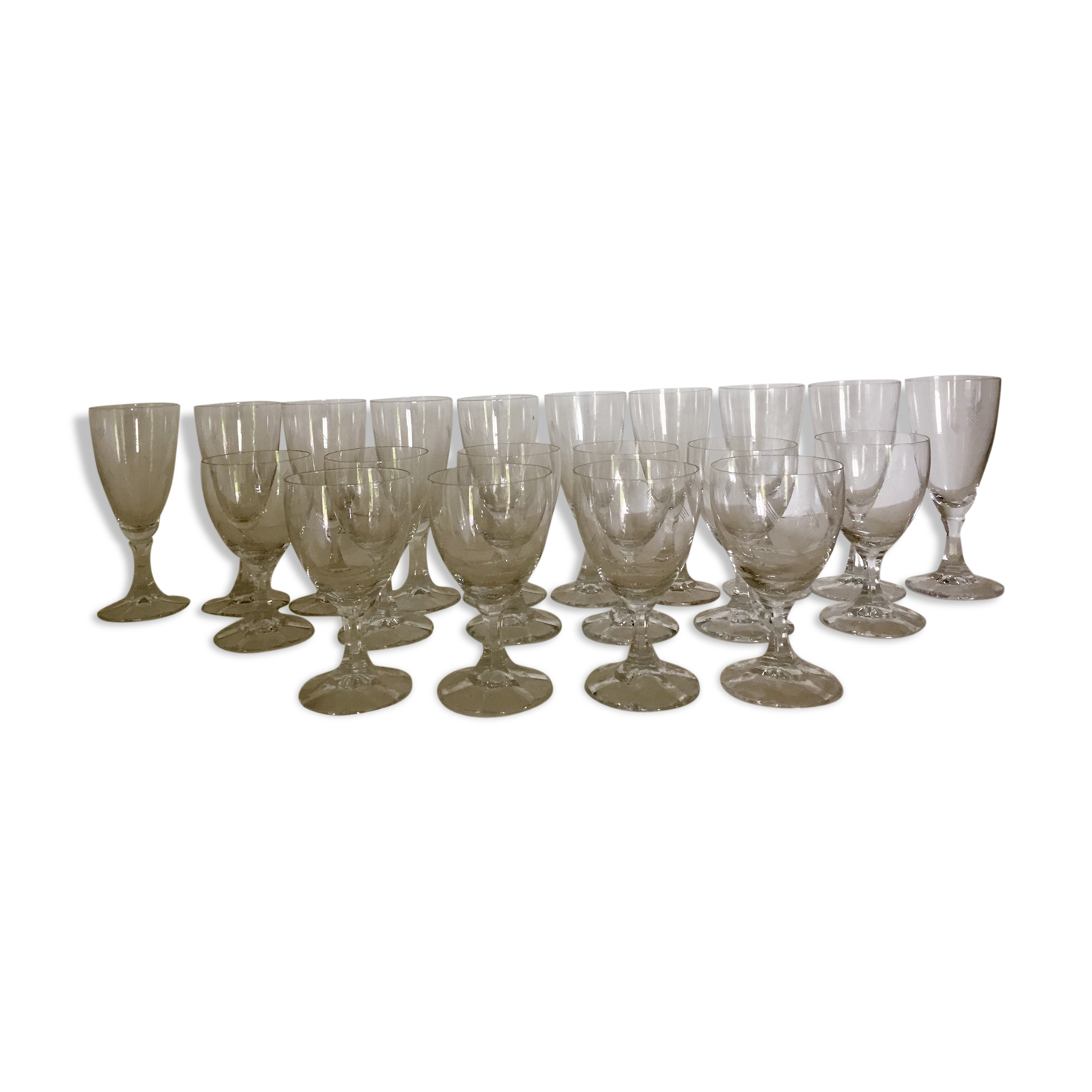Set of crystal glasses from the 60s