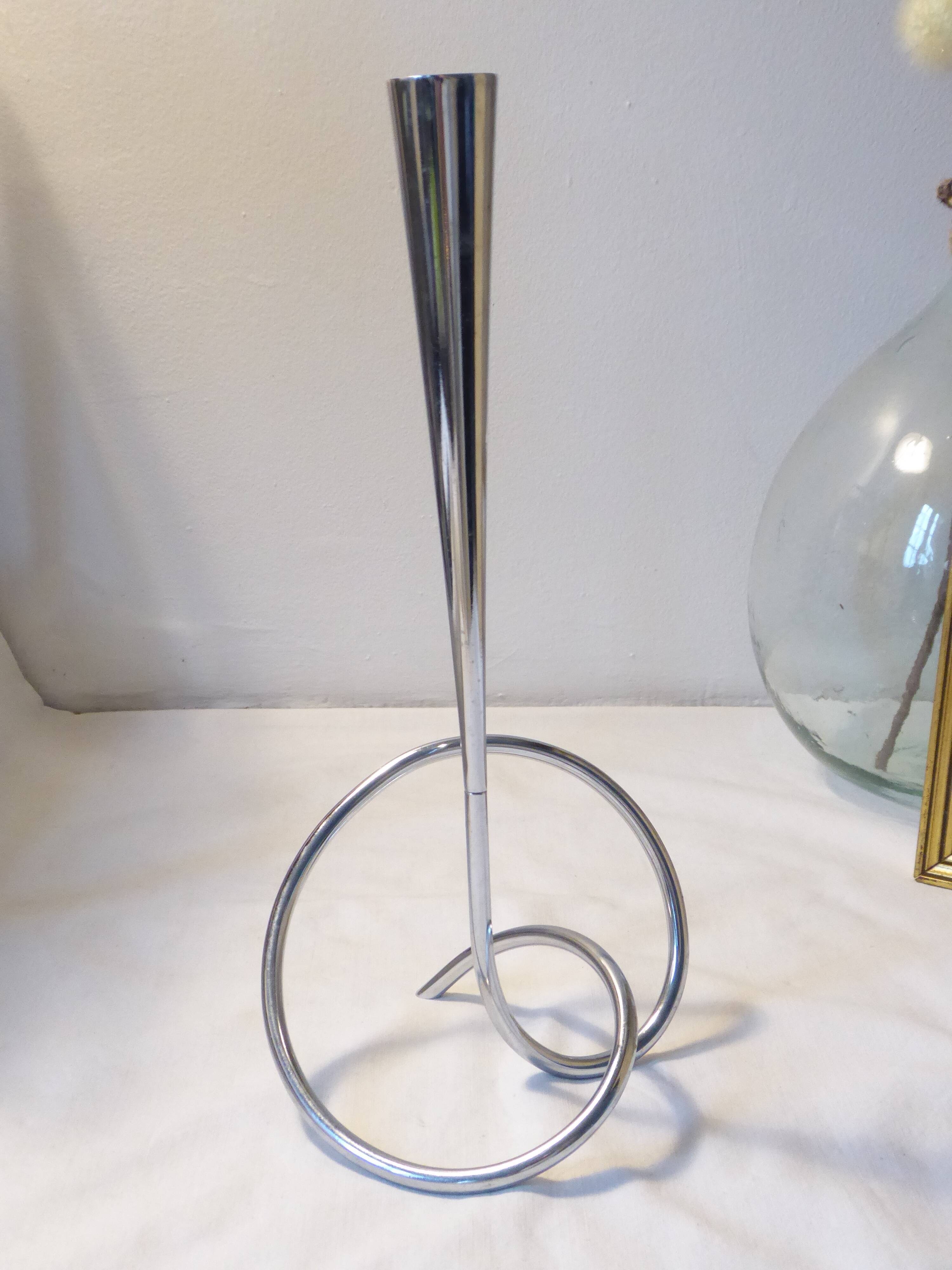 Soliflore vase in chrome metal Black + Blum