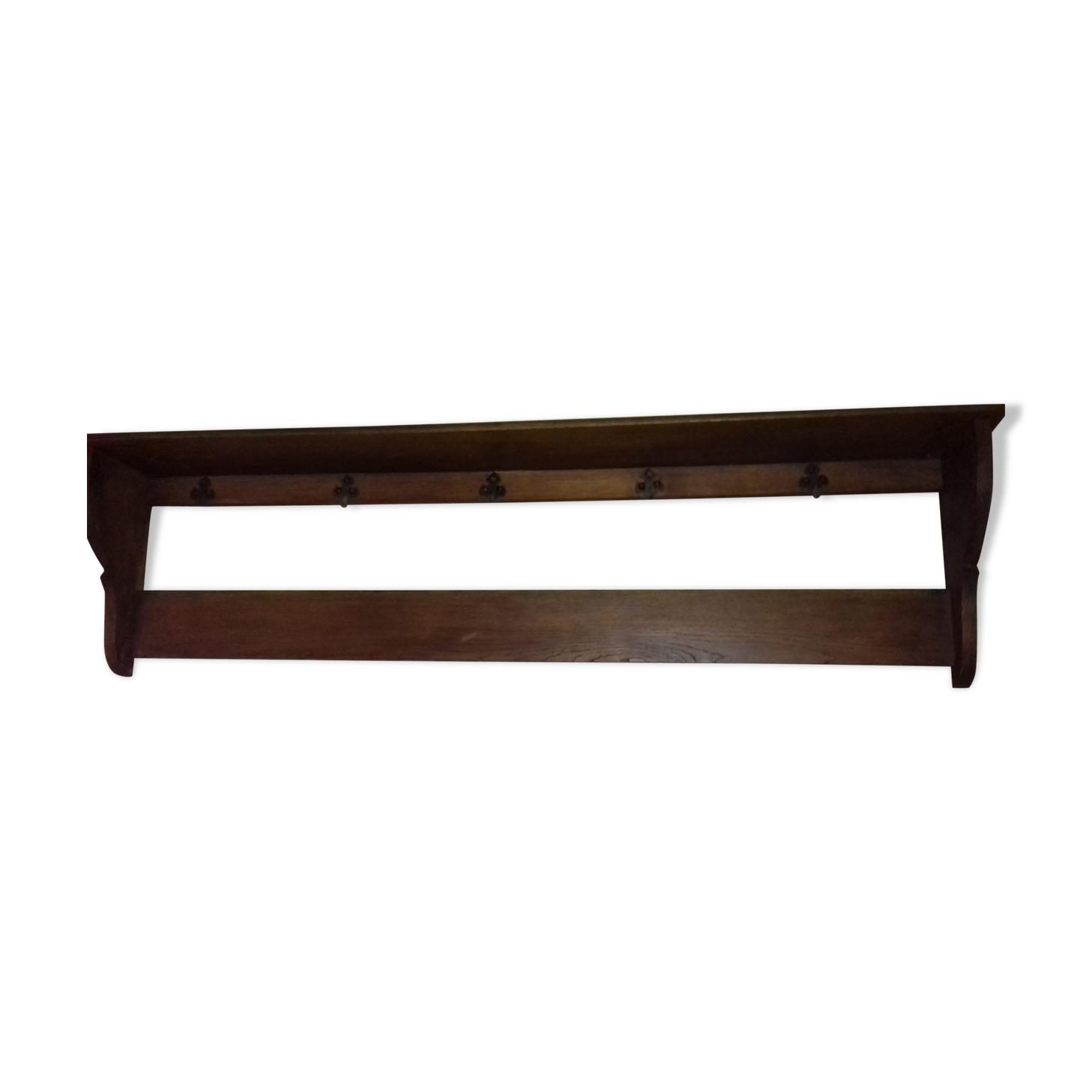Oak shelf 5 hooks