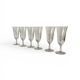 6 engraved antique champagne flutes