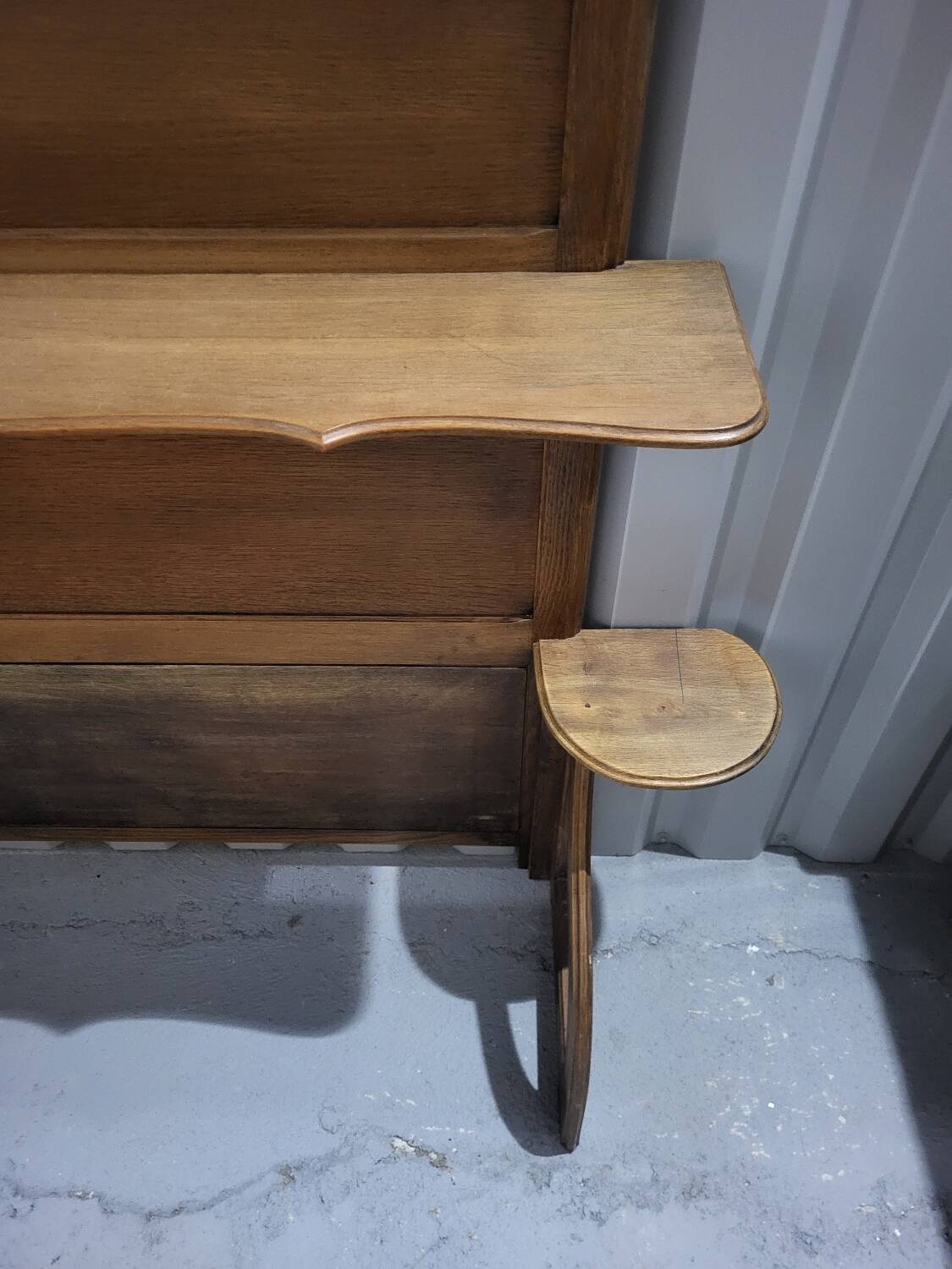 Authentic old vintage solid oak headboard in very good condition