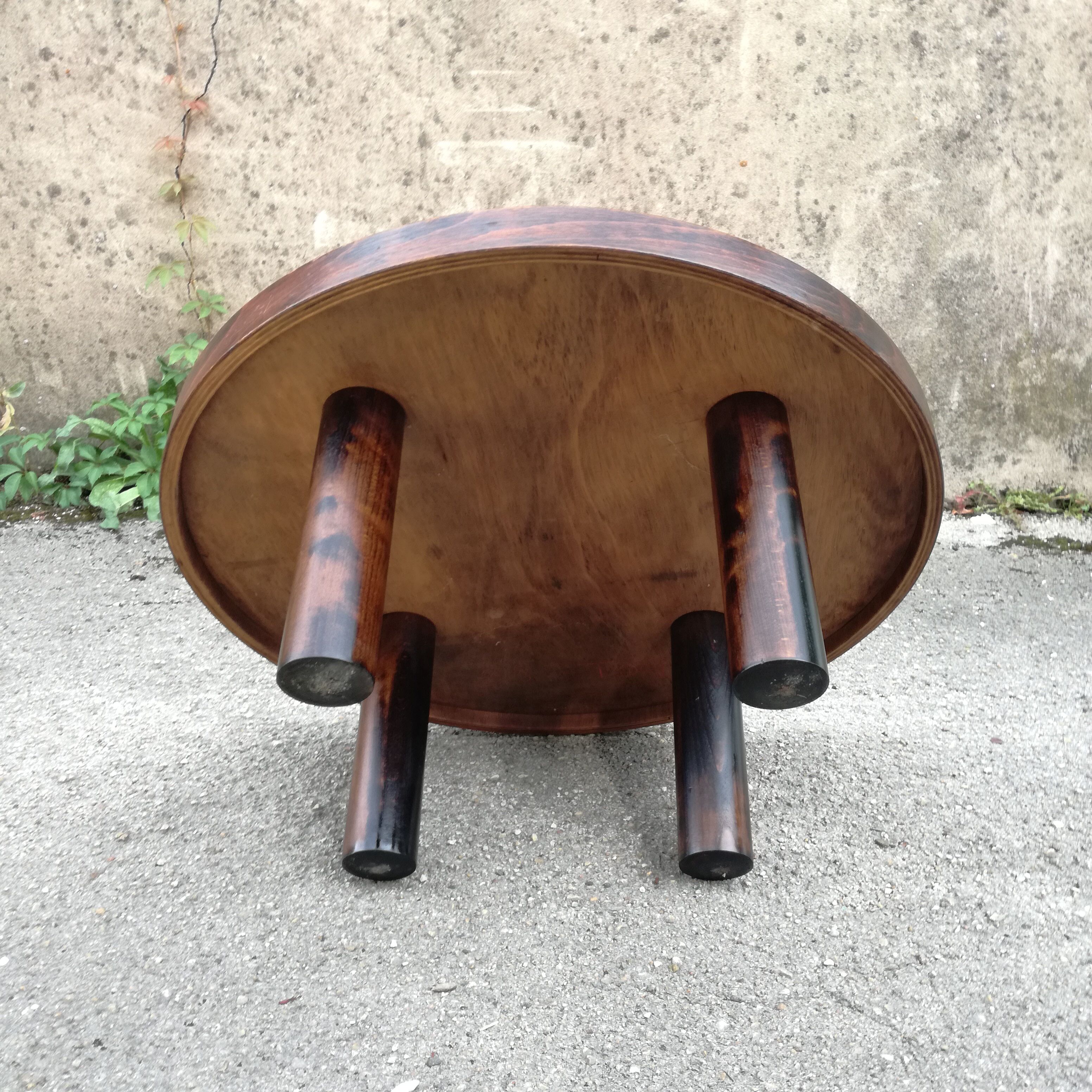 Roger Capron round coffee table with 4 legs "column"
