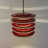 Scandinavian-style space age metal hanging lamp, red