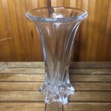 Old VANNES Crystal Vase Vintage Molded Glass #A410