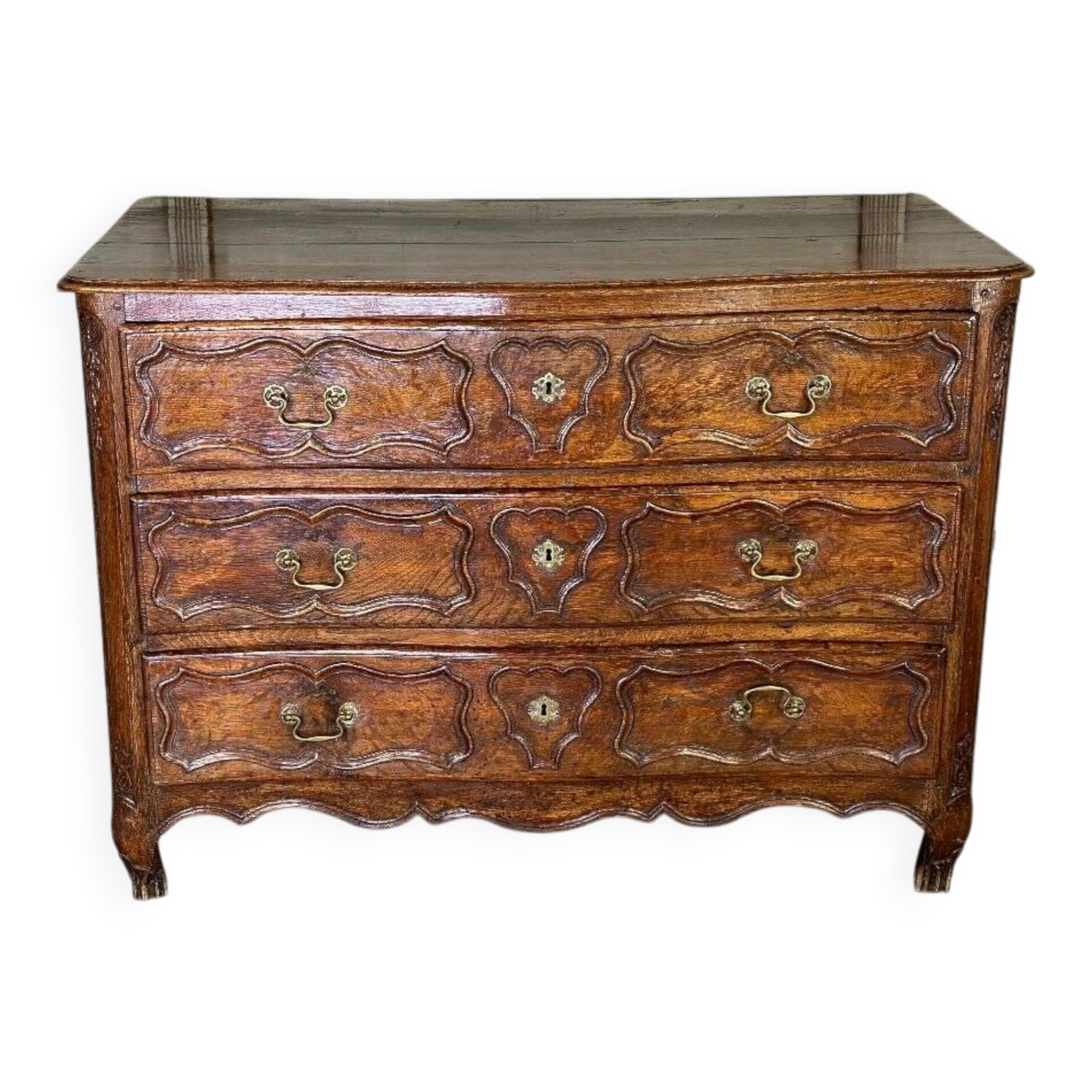 Commode Louis XV en chêne sculpté, XVIIIème siècle