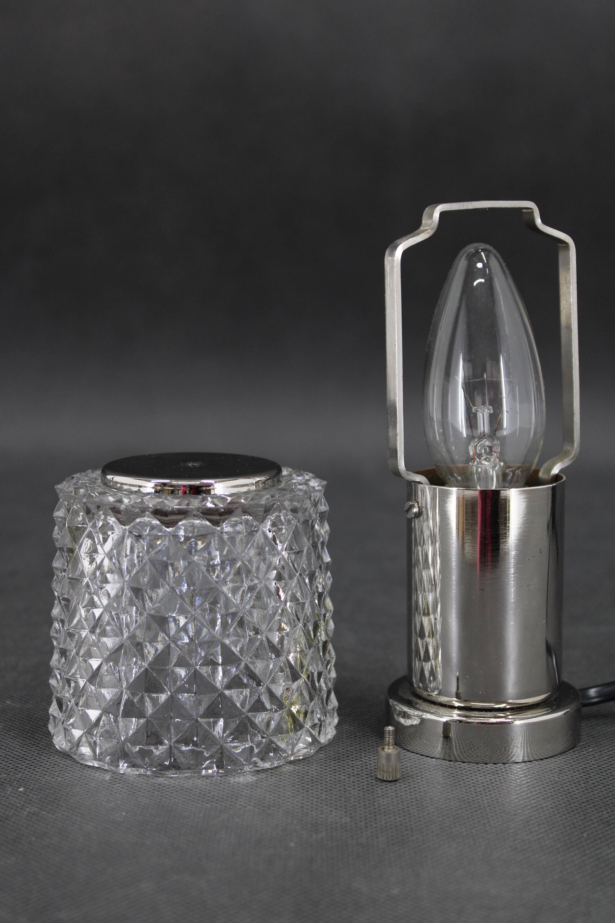 1970s Glass Table Lamp by Kamenicky Senov, Czechoslovakia