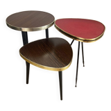 Trio of tripod-legged side tables from the 60s and 70s