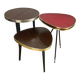 Trio of tripod side tables, 1960s-70s
