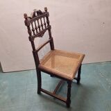 Rattan and wood bedroom chair