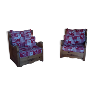 Mountain armchairs with trunk