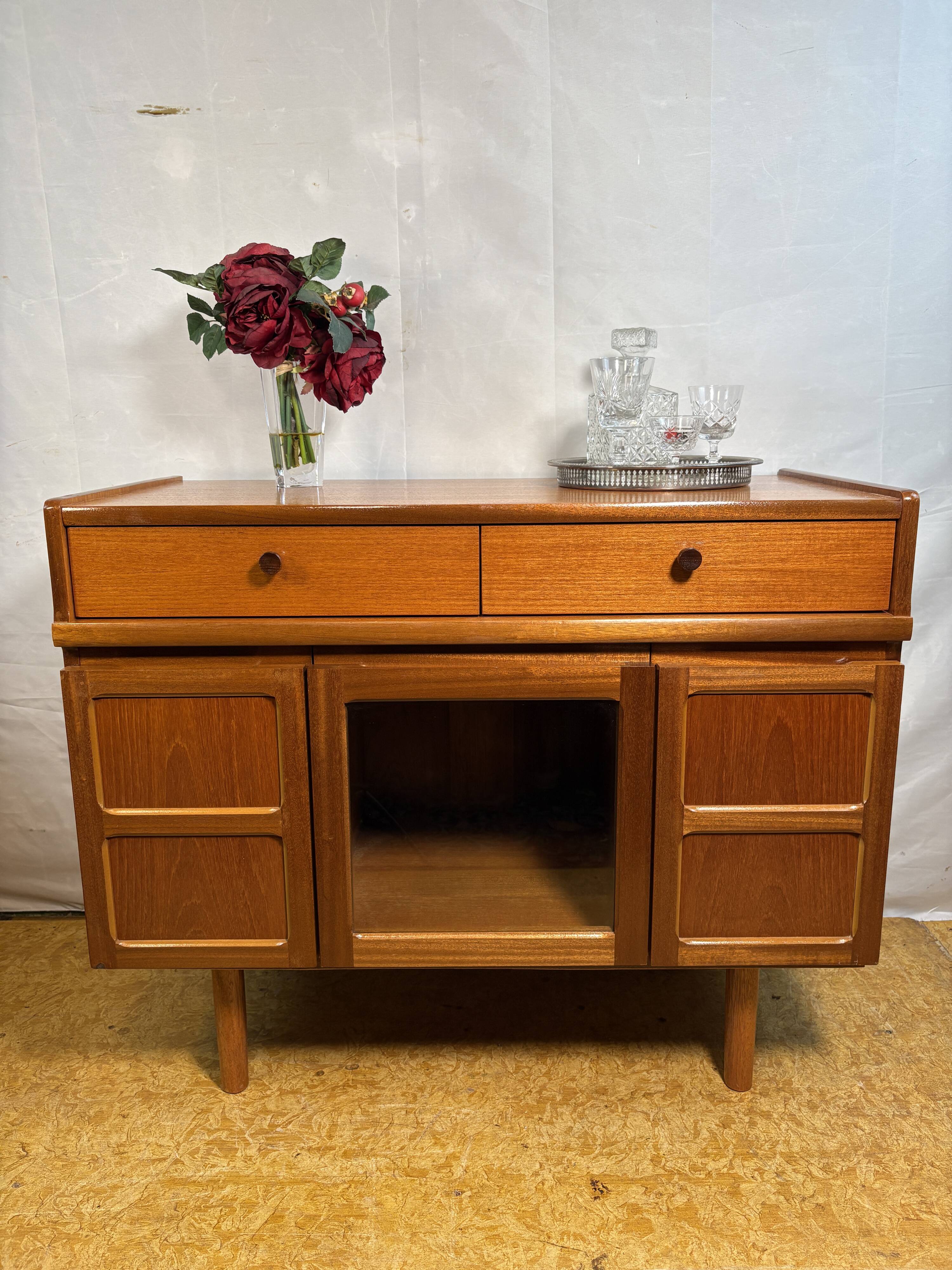 Mid Century Retro Vintage Nathan Teak Drinks Cabinet 1960 Danish Design