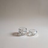 Set of 3 glass candle holders