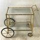 Rolling table in gilded metal imitation vintage bamboo 70's