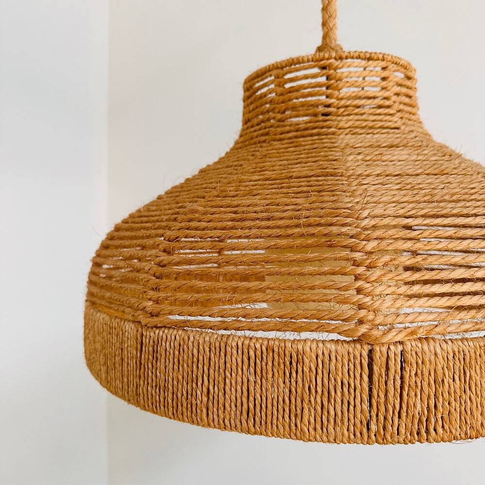 Large rope & jute pendant light, 1970s